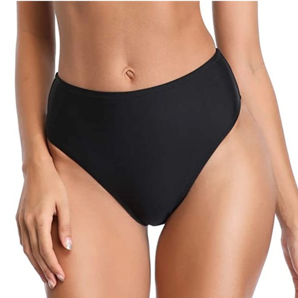 RELLECIGA Other - Relleciga High Cut High Waisted Black Bikini Swim Bottom Cheeky Large